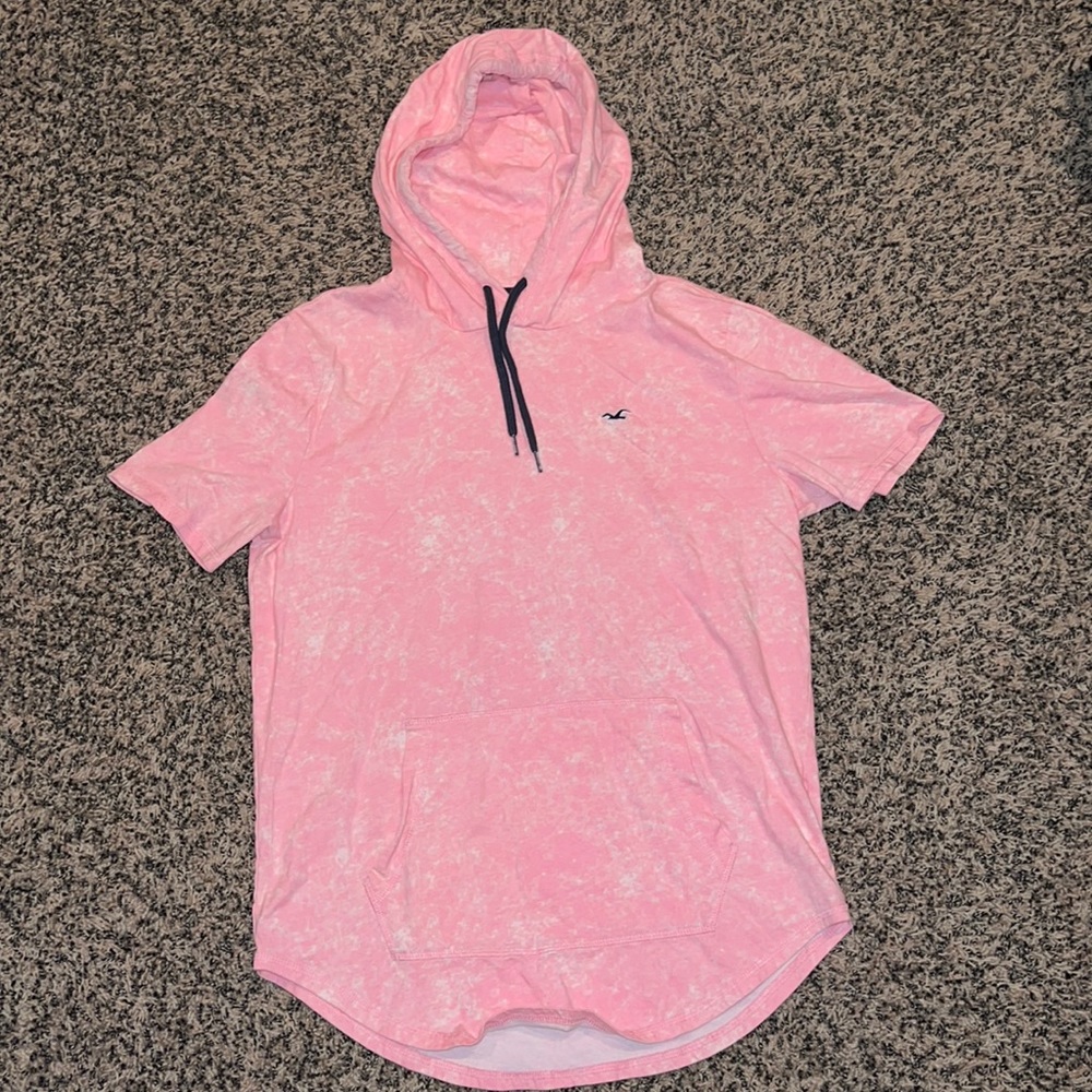 Hollister hoody tee pink